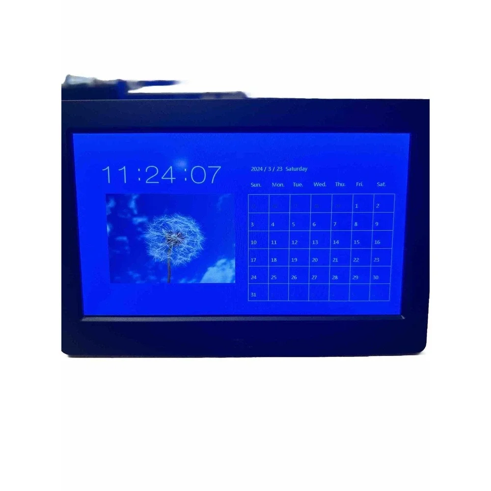 7inch HD Digital Photo Frame Clock Calendar MP3 Music Photo Playback Remote Inst
